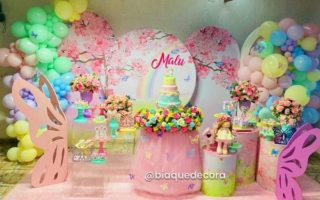 Decoração de Festa Infantil Para Menina no Tema Jardim de Borboletas