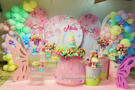 Decoração de Festa Infantil Tema Jardim de Borboletas