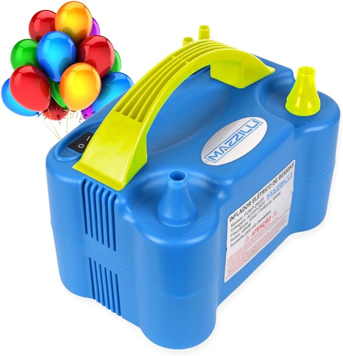 Inflador Compressor Balão Bexiga 2 Bico Festa Aniversário Cor Azul110v