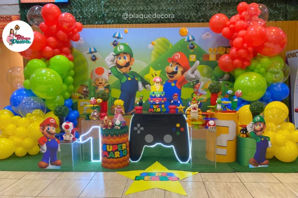 Decoração de festa tema Super Mario