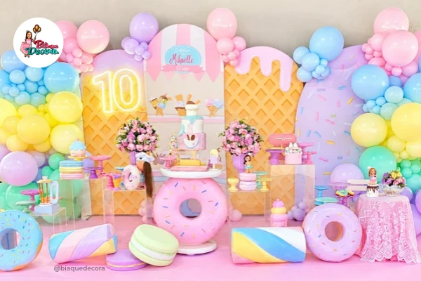 decoração de aniversário feminino diferente tema confeitaria