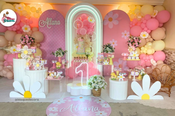 decoração de aniversário feminino diferente tema margaridas